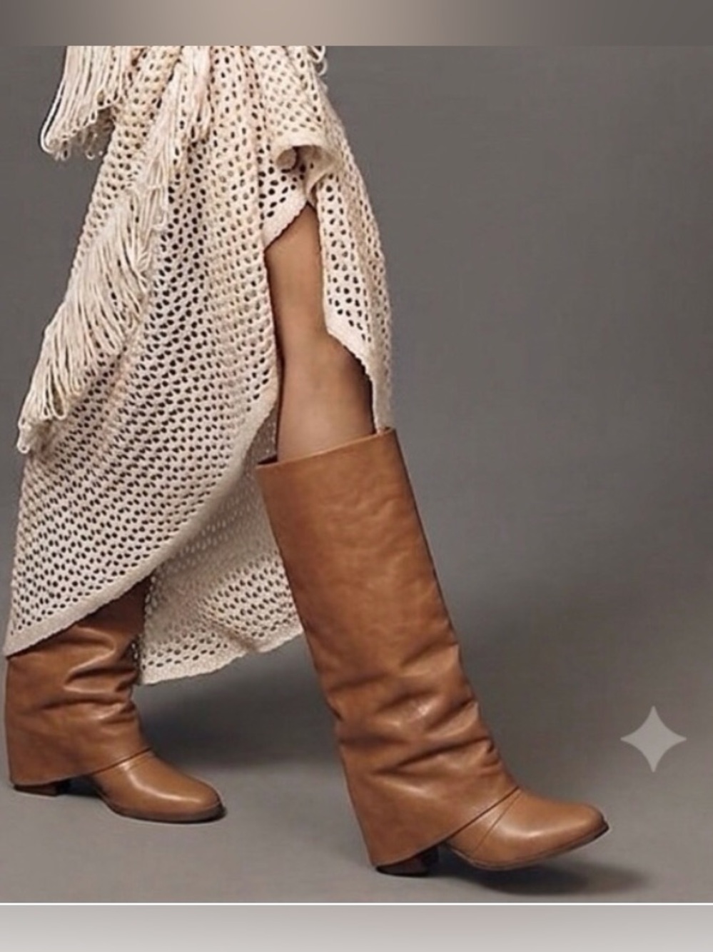 See by Chloé /Cognac Lamb Leather Fold Over Boots - EU 39.5 /US 9 Made in Italy